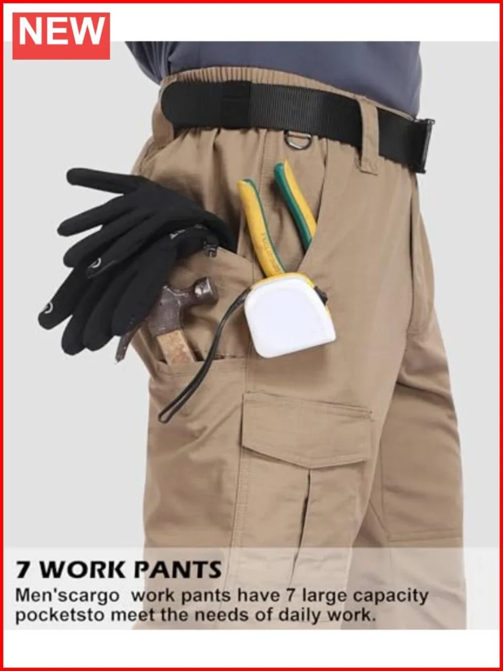 Men's Cargo Work Pants Waterproof Hiking Ripstop Tactical Pants